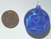 1 29mm Round Blue Lampwork Pendant